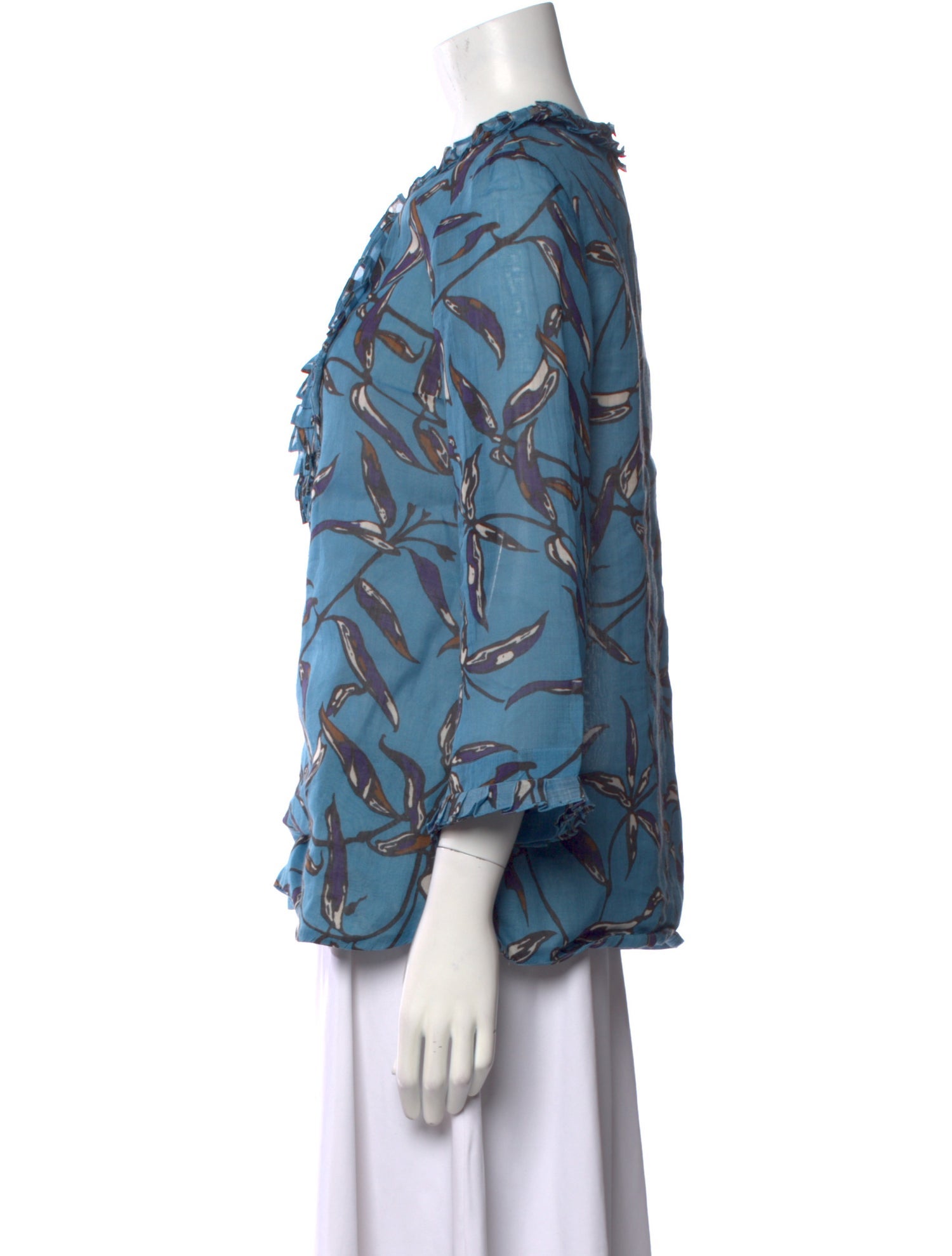 'S Max Mara Printed Bateau Neckline Blouse