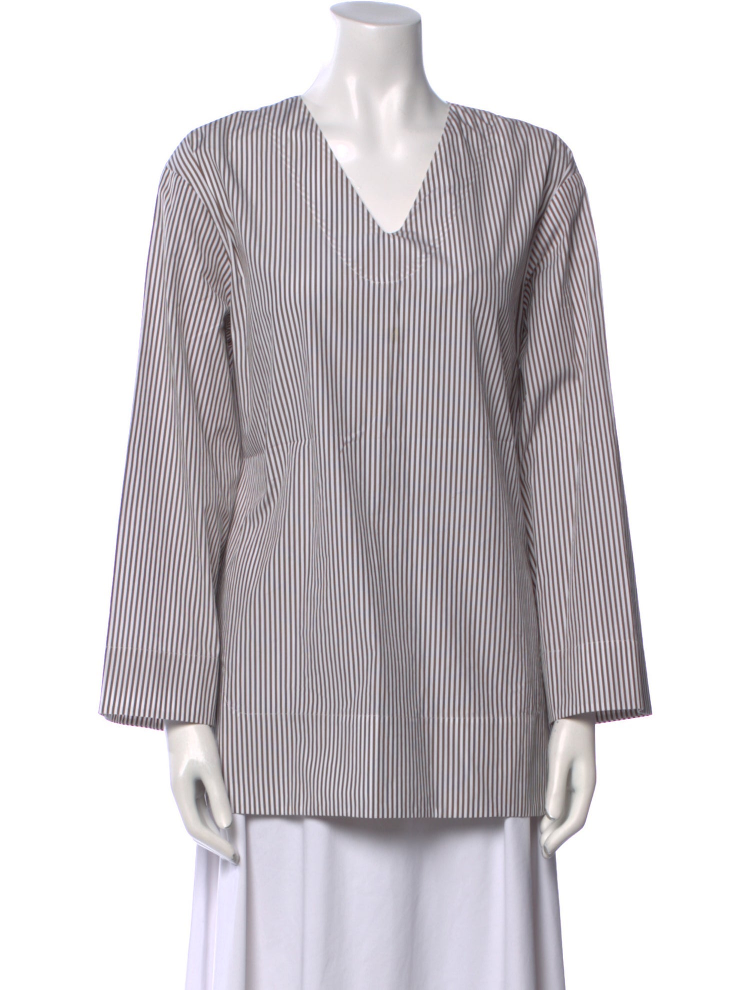 'S Max Mara Striped V-Neck Blouse
