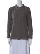 'S Max Mara Mock Neck Long Sleeve Button-Up Top