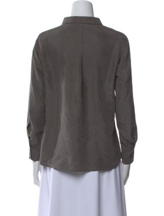 'S Max Mara Mock Neck Long Sleeve Button-Up Top