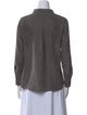 'S Max Mara Mock Neck Long Sleeve Button-Up Top