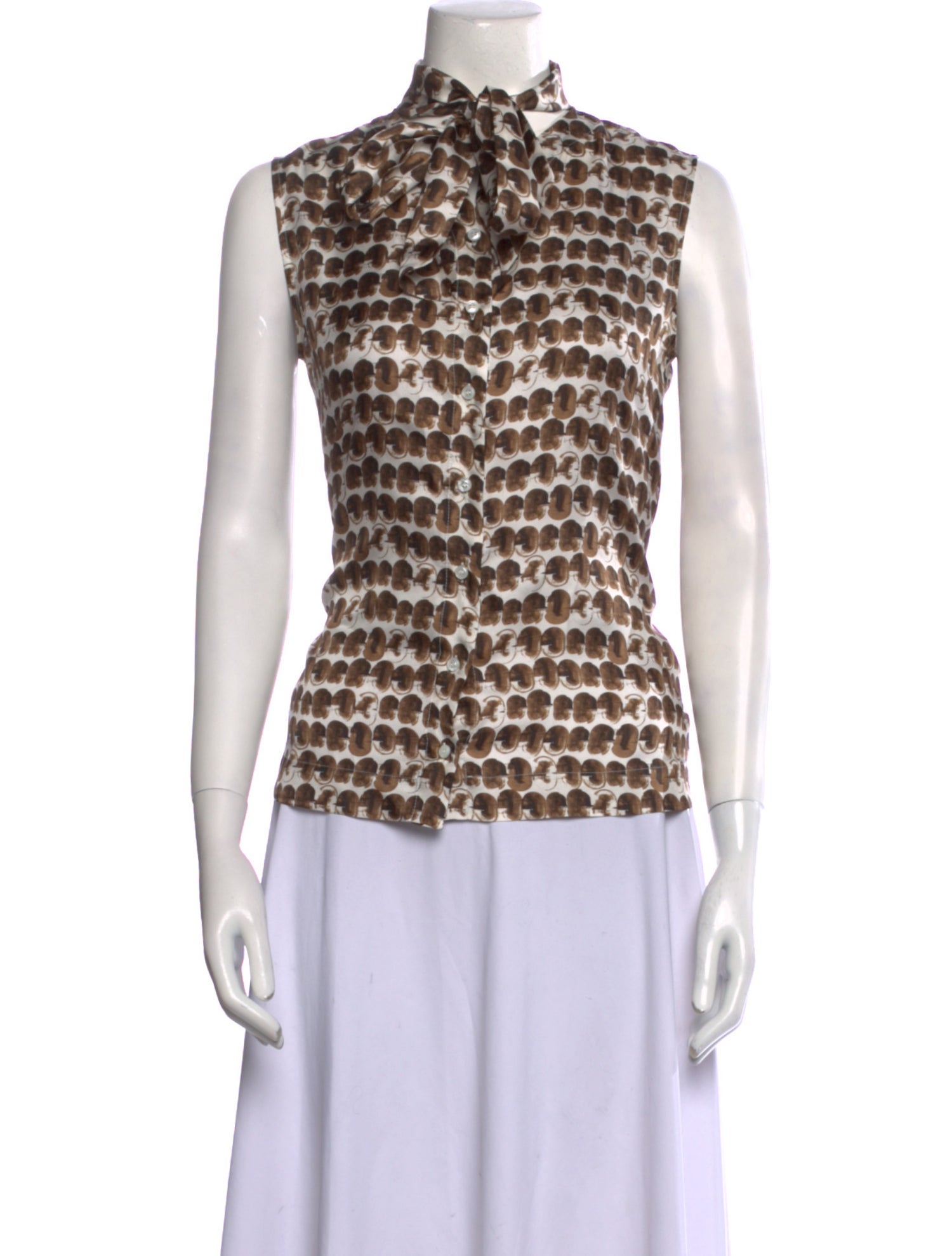 'S Max Mara Printed Mock Neck Top