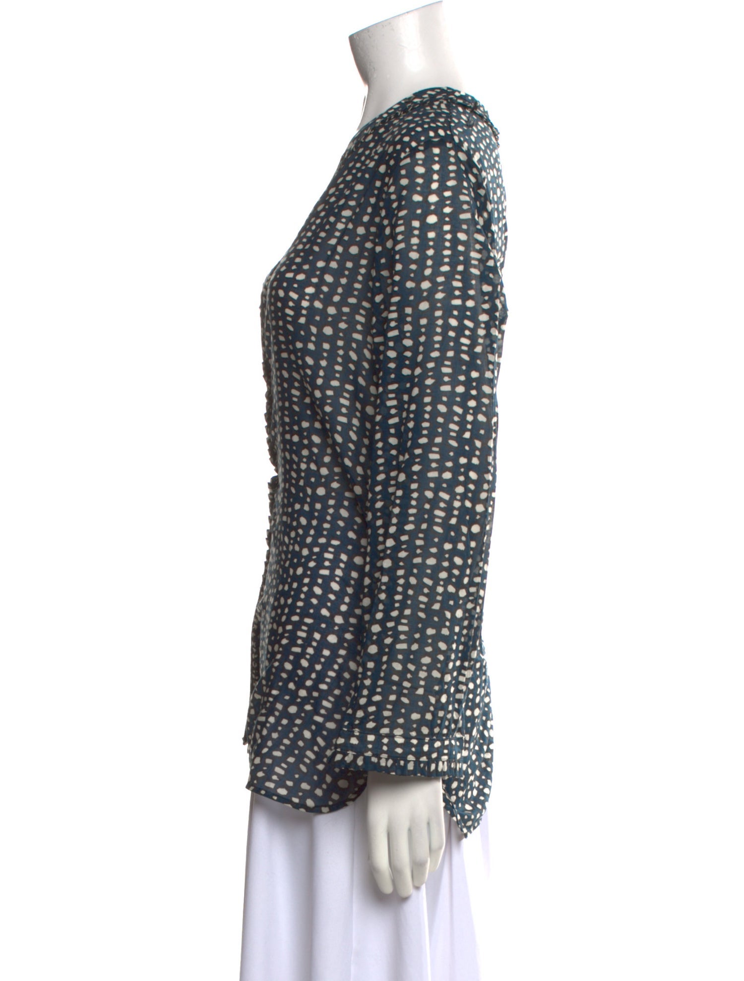 'S Max Mara Printed V-Neck Blouse