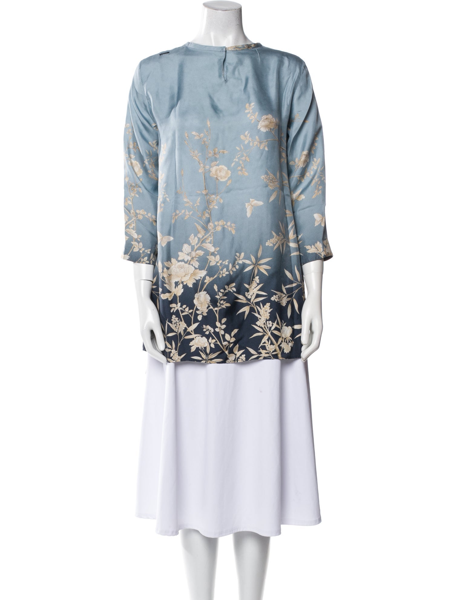 'S Max Mara Floral Print Scoop Neck Tunic