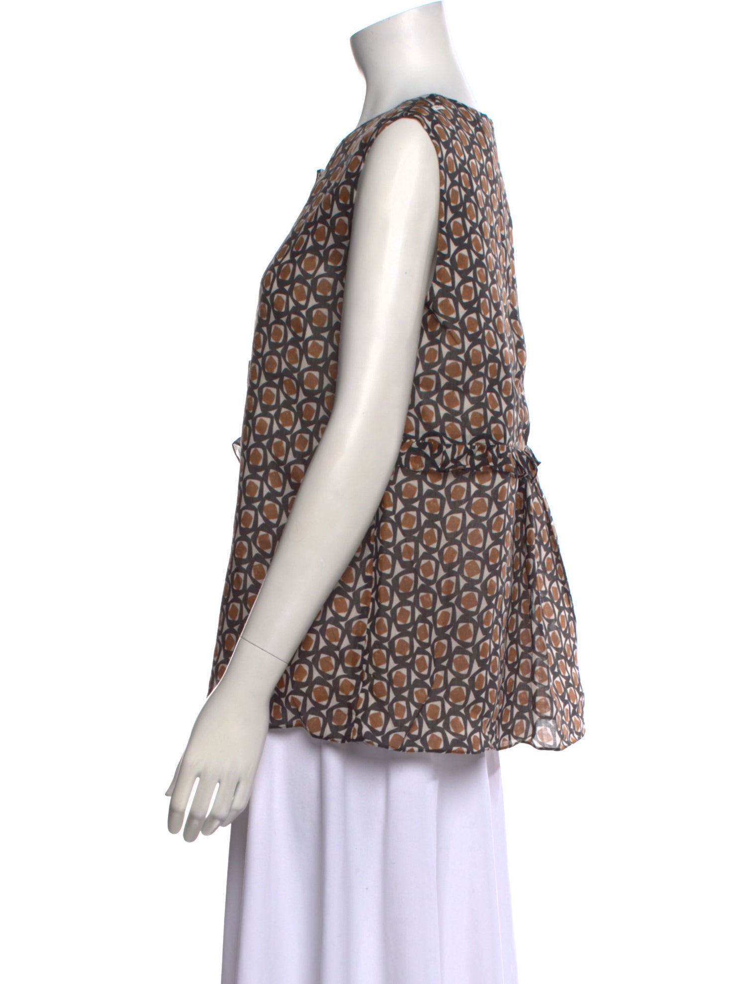 'S Max Mara Floral Print Crew Neck Blouse