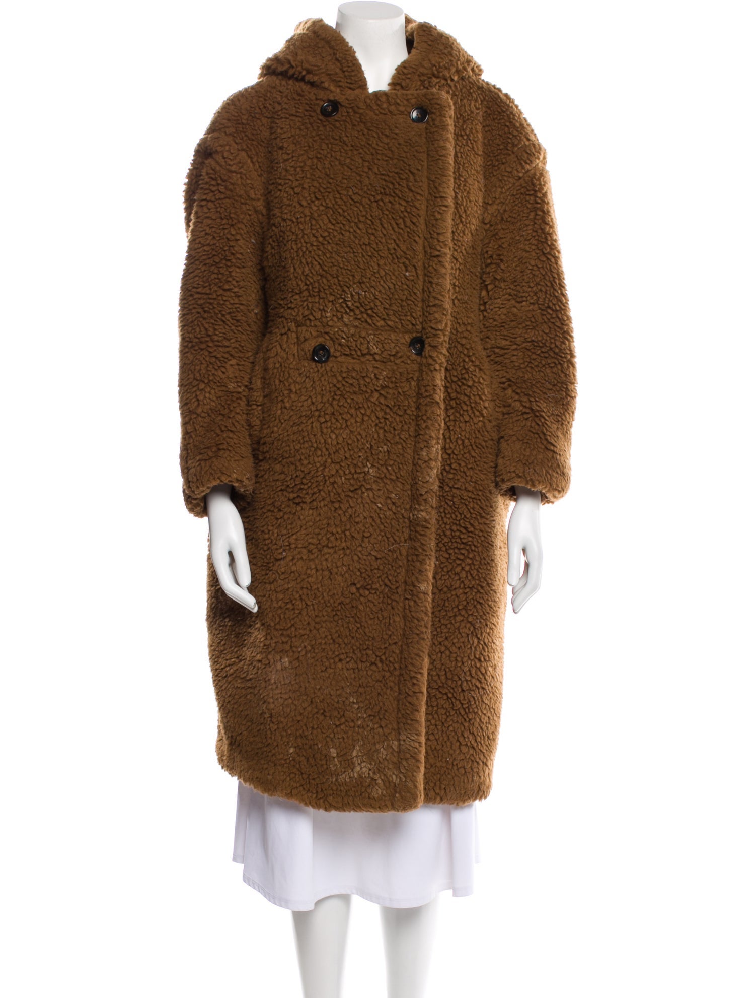 'S Max Mara Alpaca Faux Fur Coat