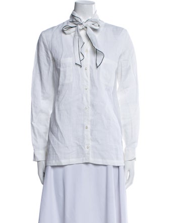'S Max Mara Long Sleeve Button-Up Top