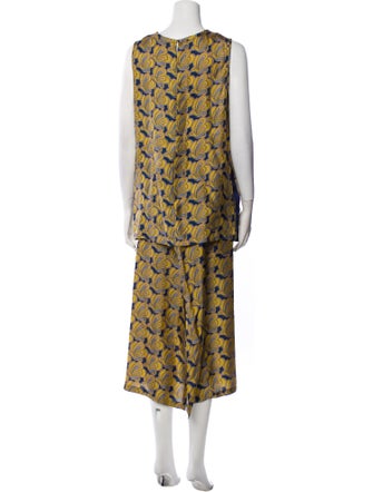 'S Max Mara Printed Embroidered Accent Skirt Set