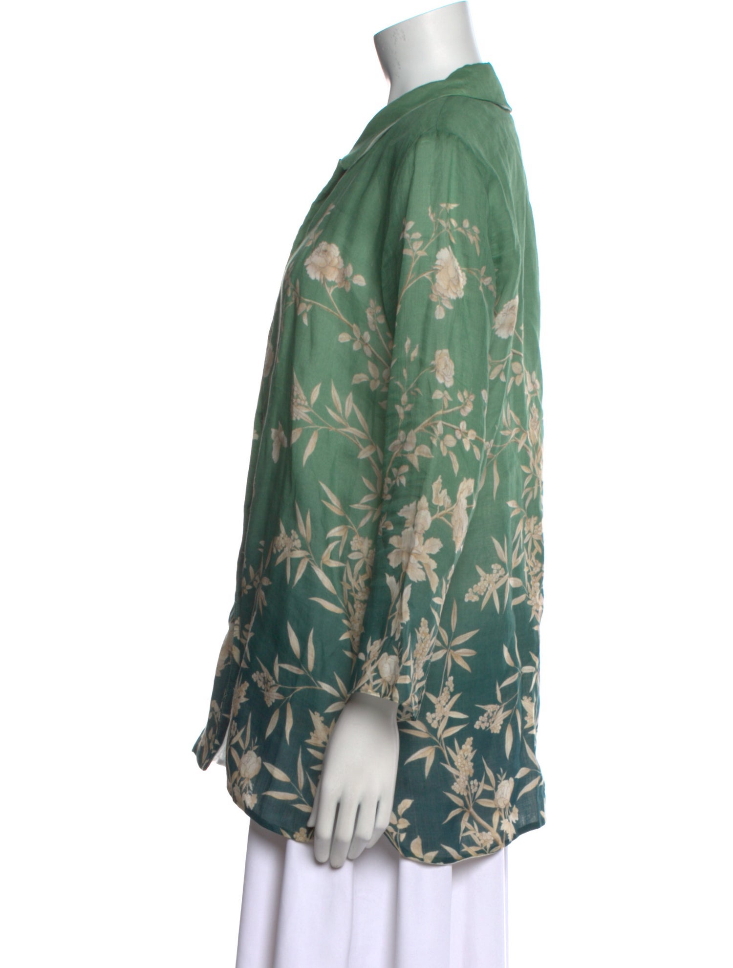 'S Max Mara Floral Print Long Sleeve Blouse