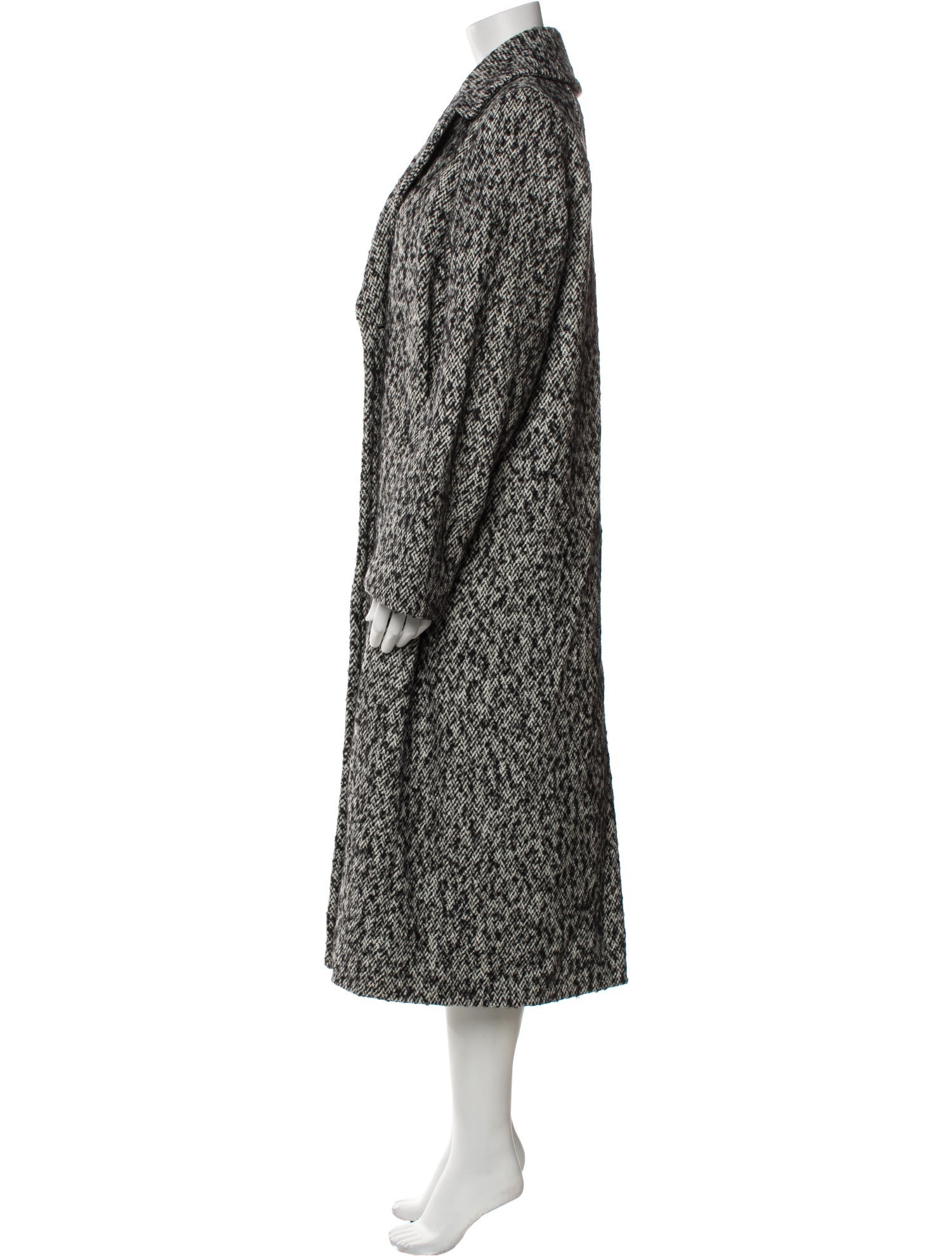 'S Max Mara Virgin Wool Printed Trench Coat
