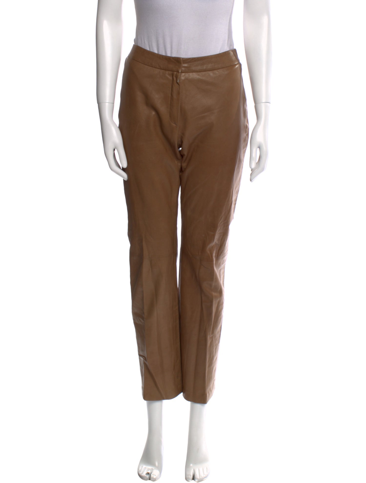 'S Max Mara Leather Straight Leg Pants