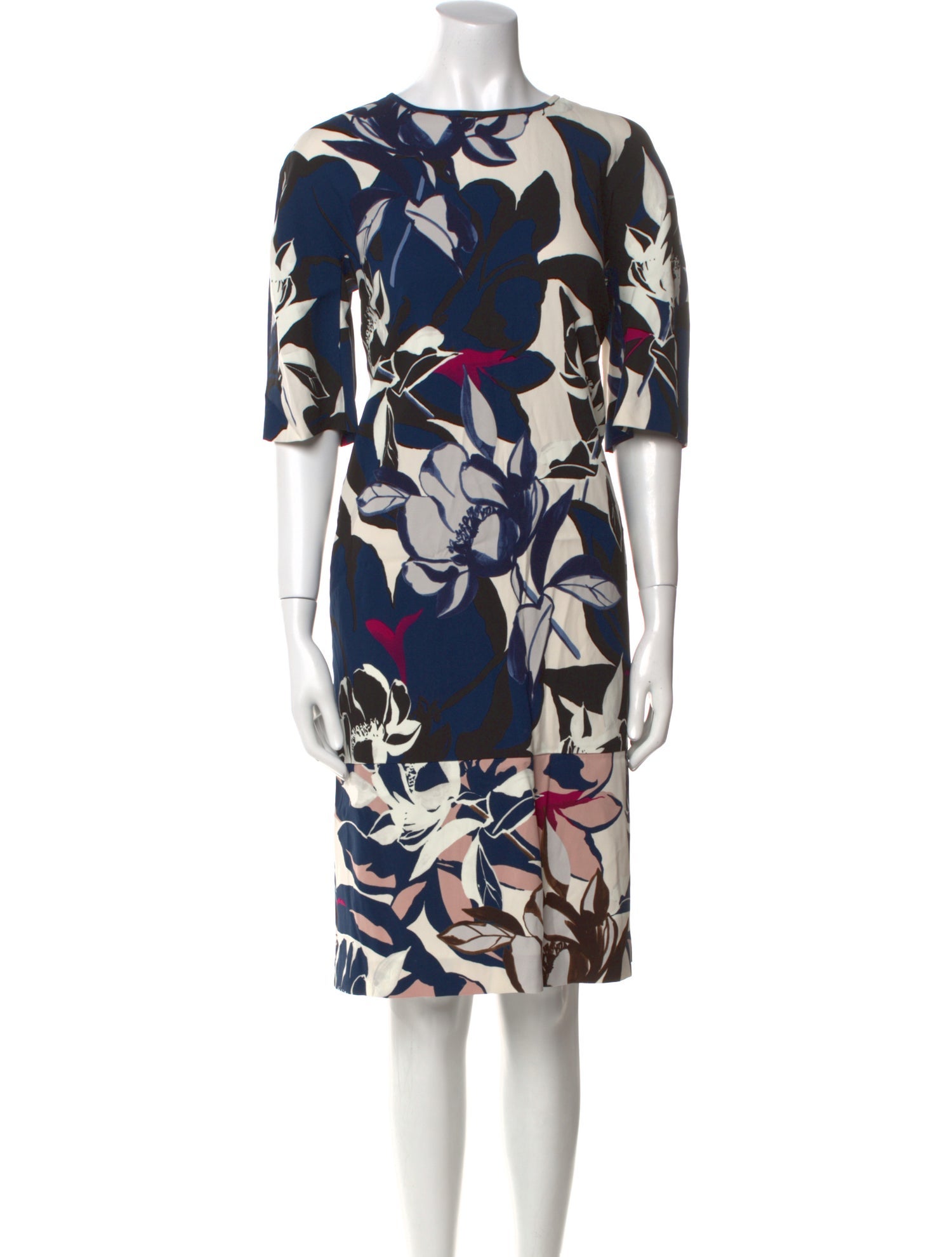 'S Max Mara Floral Print Midi Length Dress