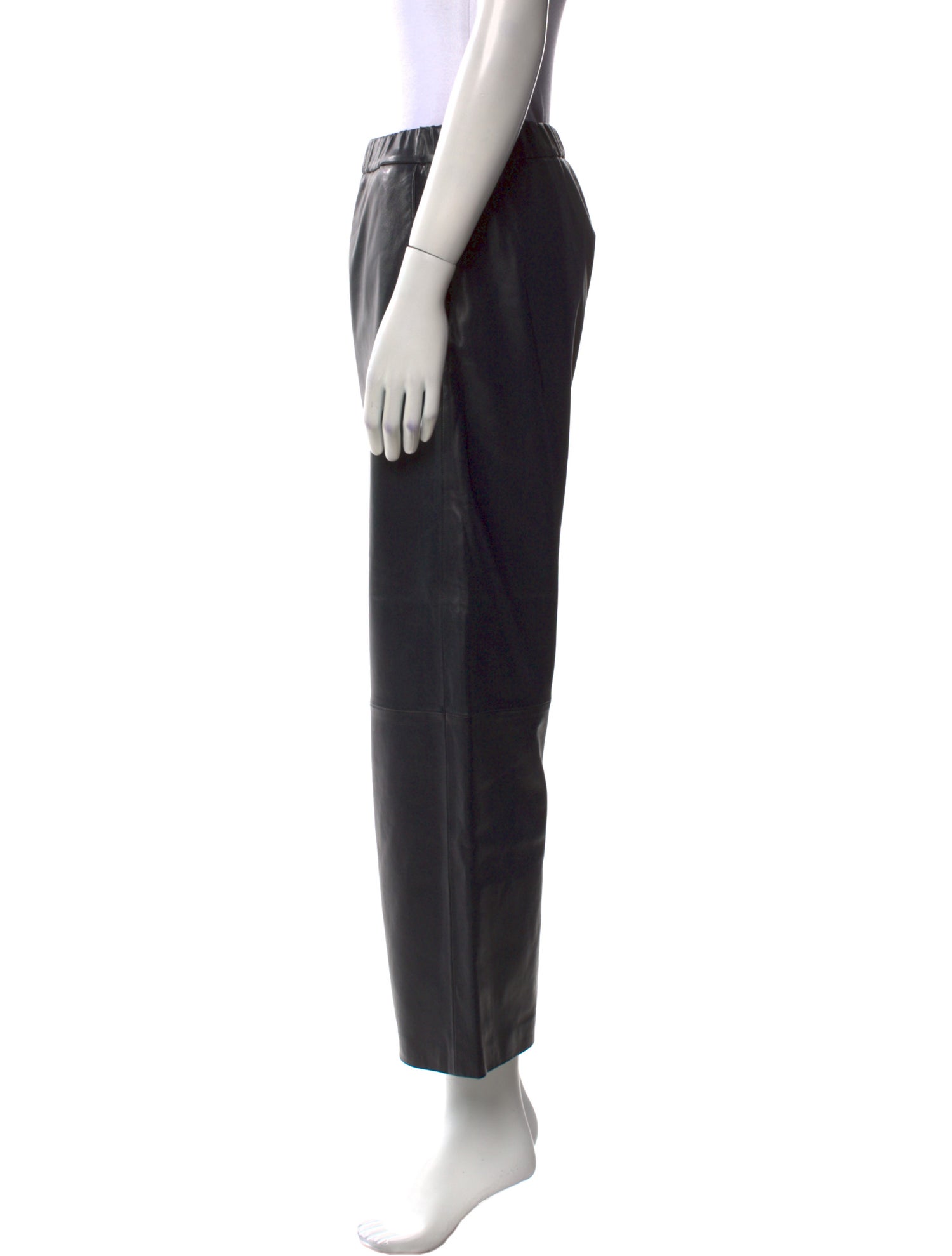 'S Max Mara Lamb Leather Wide Leg Pants