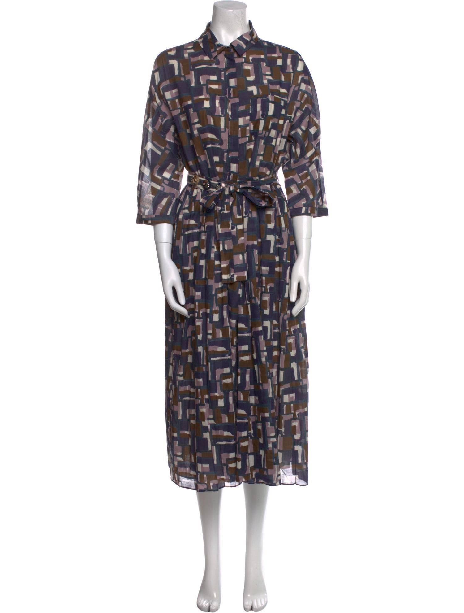 'S Max Mara Printed Midi Length Dress
