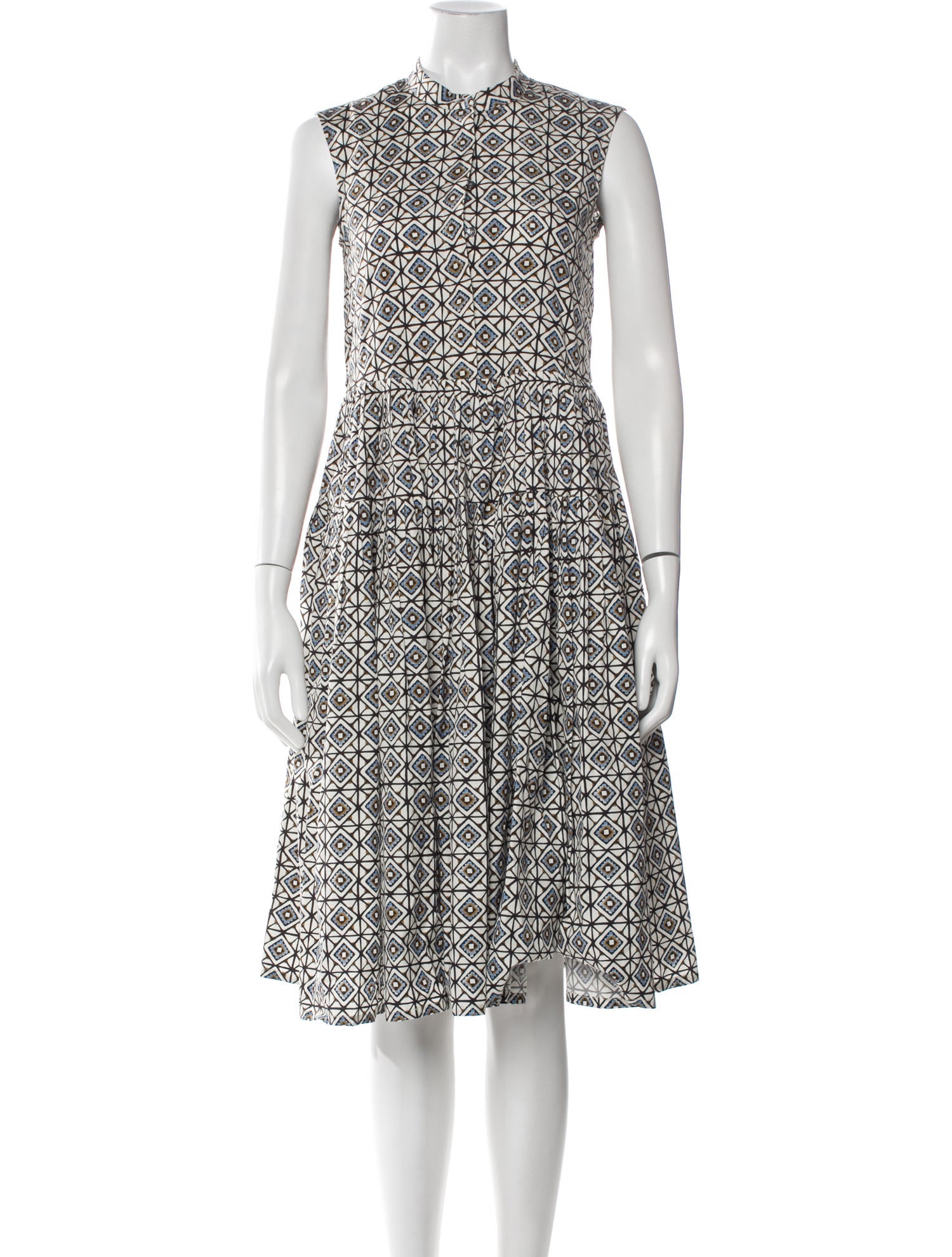 'S Max Mara Printed Midi Length Dress