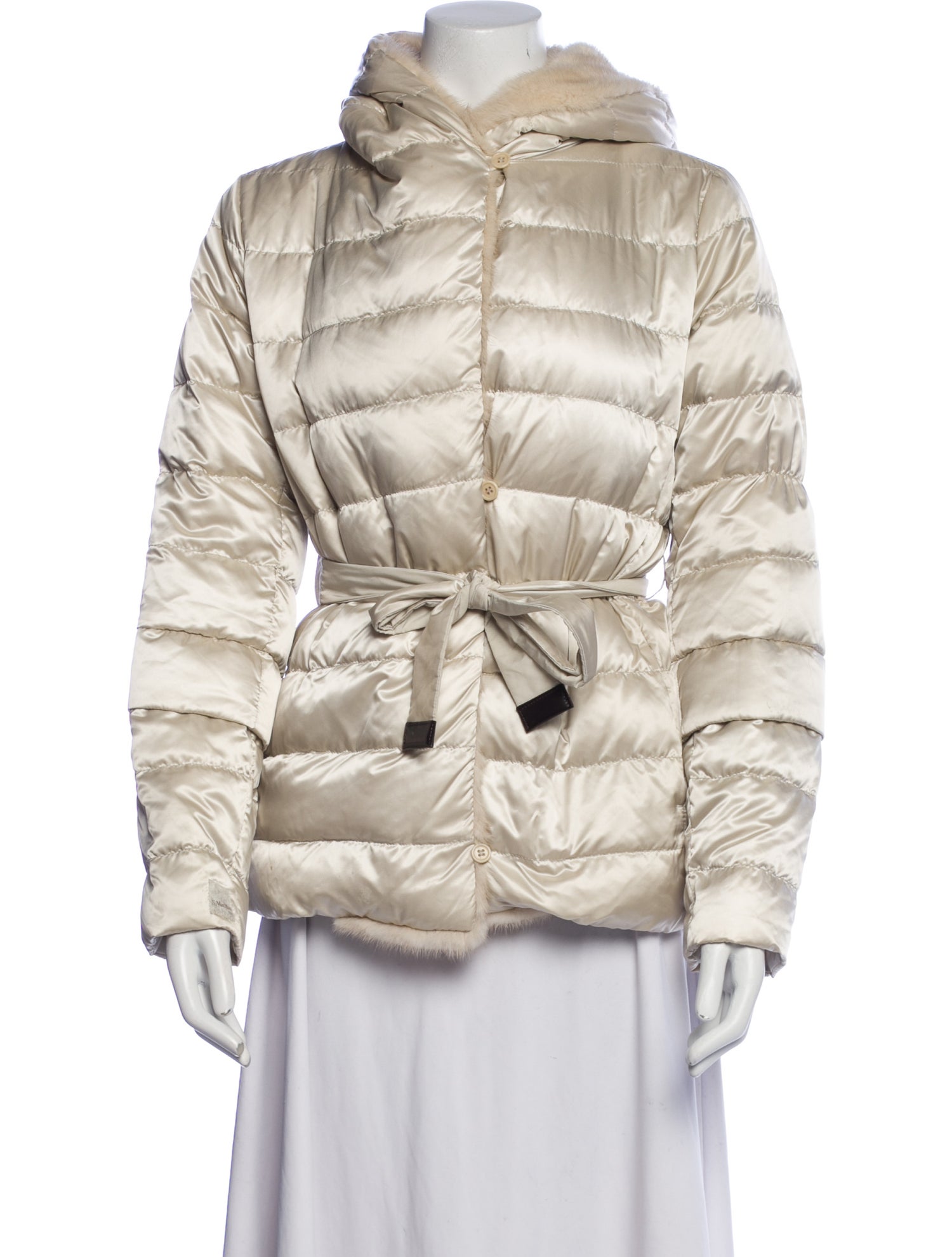 'S Max Mara Nylon Faux Fur Jacket
