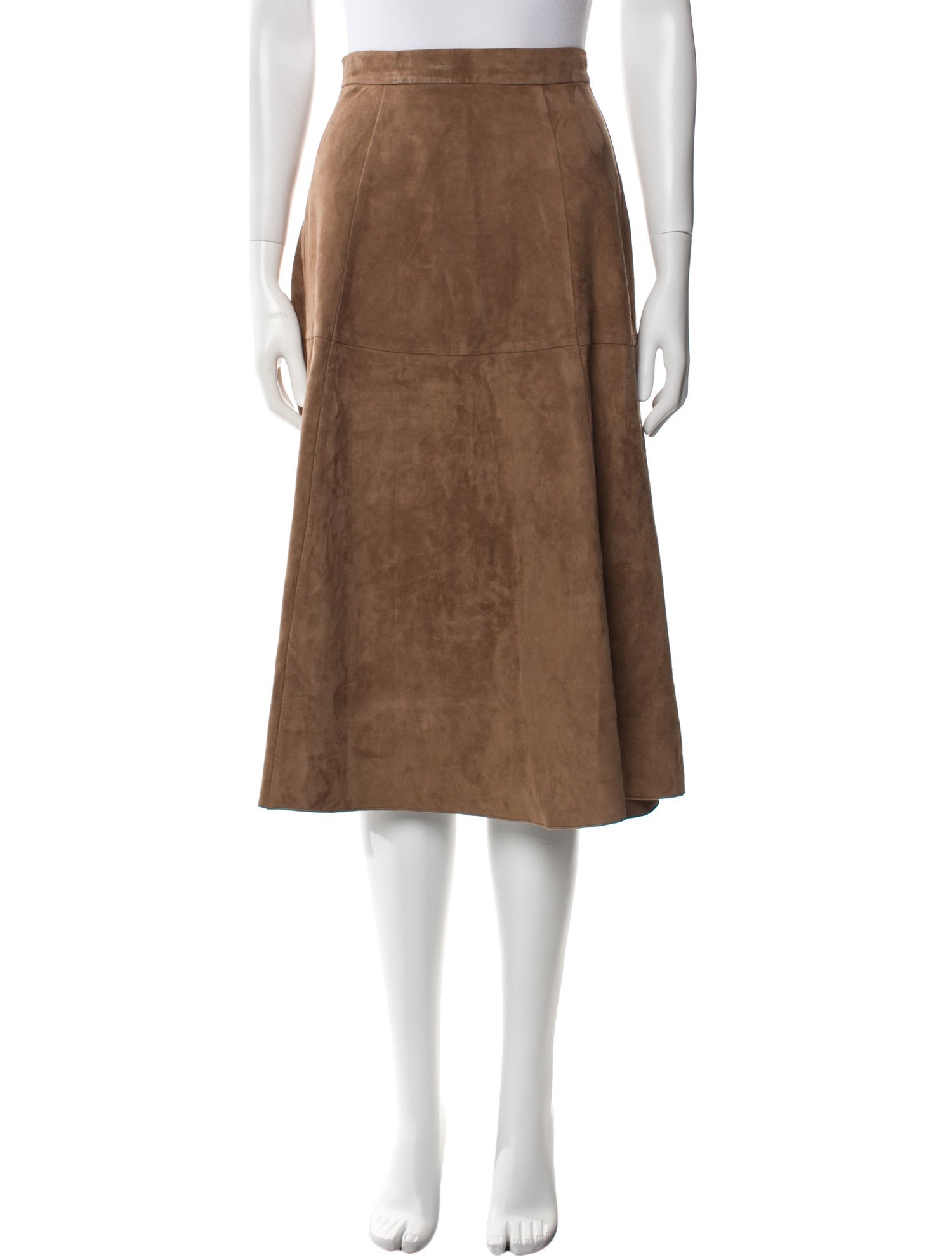 'S Max Mara Leather Midi Length Skirt