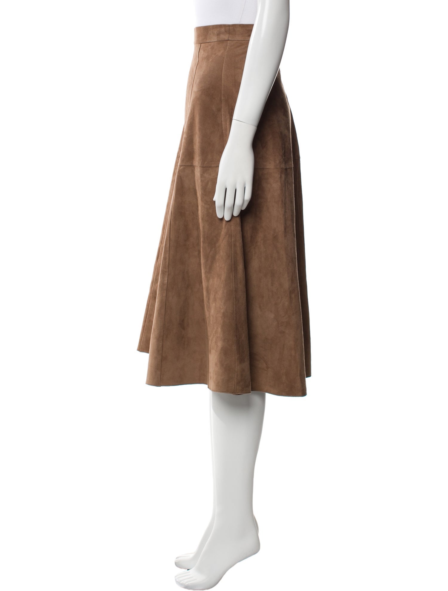 'S Max Mara Leather Midi Length Skirt