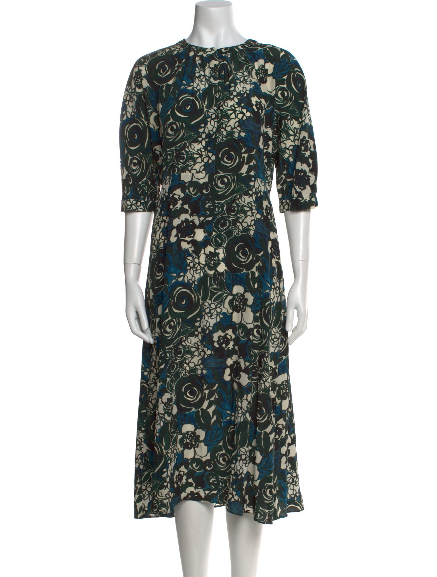 'S Max Mara Silk Midi Length Dress