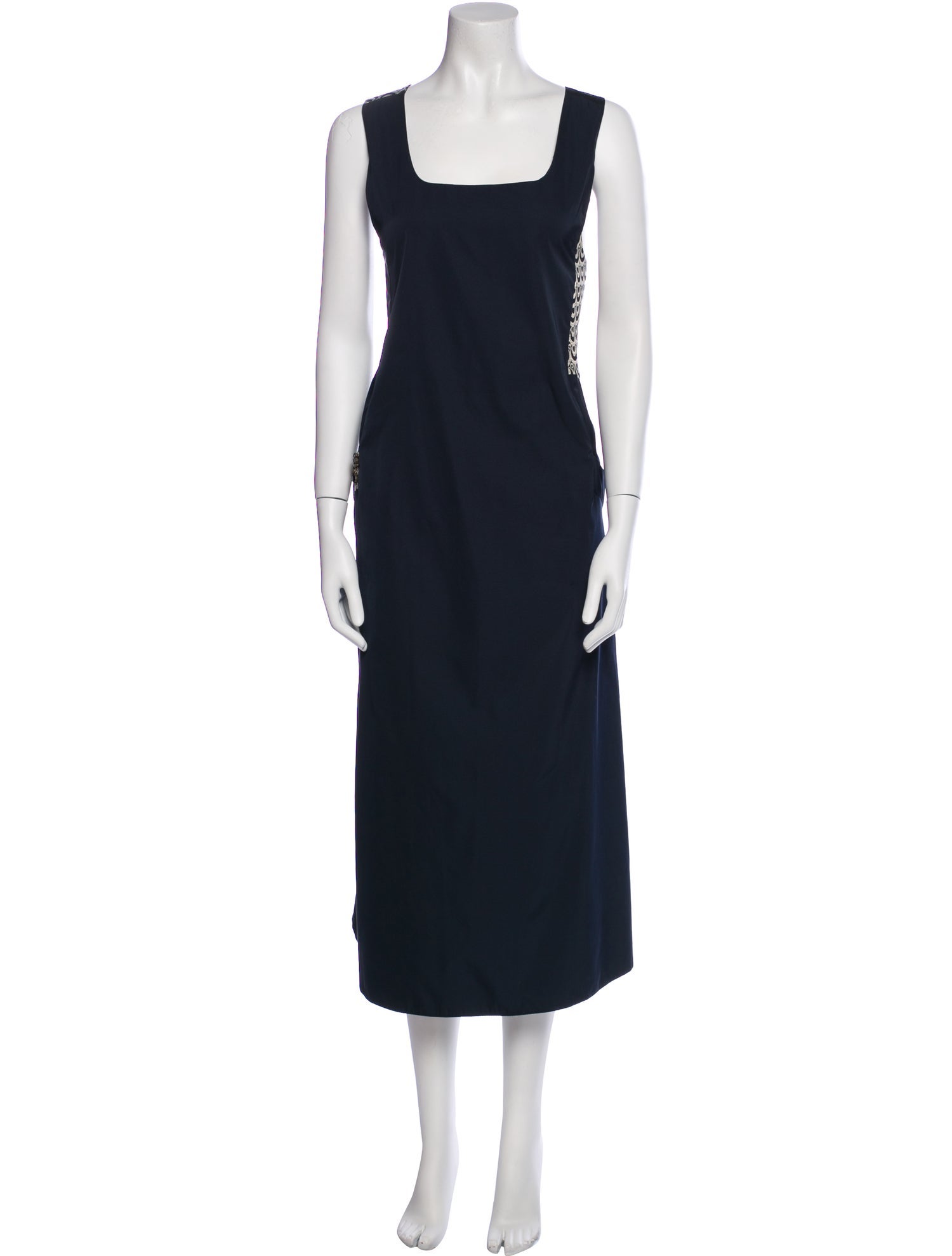 'S Max Mara Square Neckline Midi Length Dress