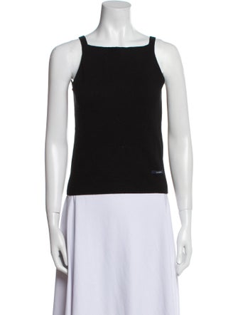 'S Max Mara Virgin Wool Square Neckline Top
