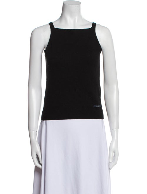 'S Max Mara Virgin Wool Square Neckline Top