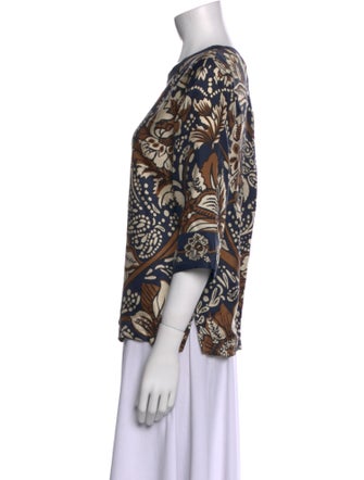 'S Max Mara Printed Bateau Neckline Blouse