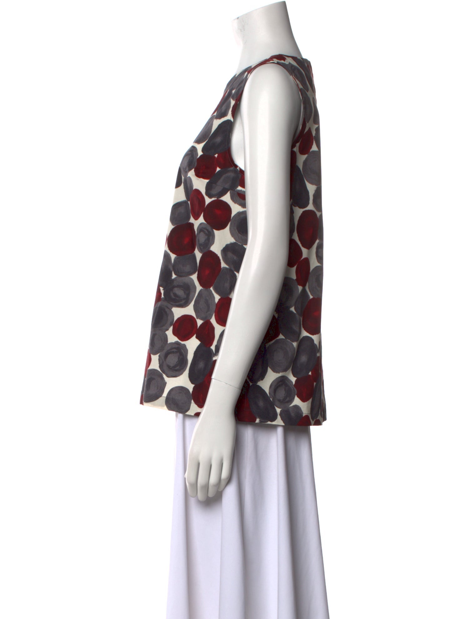 'S Max Mara Polka Dot Print Crew Neck Blouse