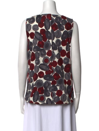 'S Max Mara Polka Dot Print Crew Neck Blouse