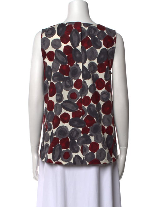 'S Max Mara Polka Dot Print Crew Neck Blouse