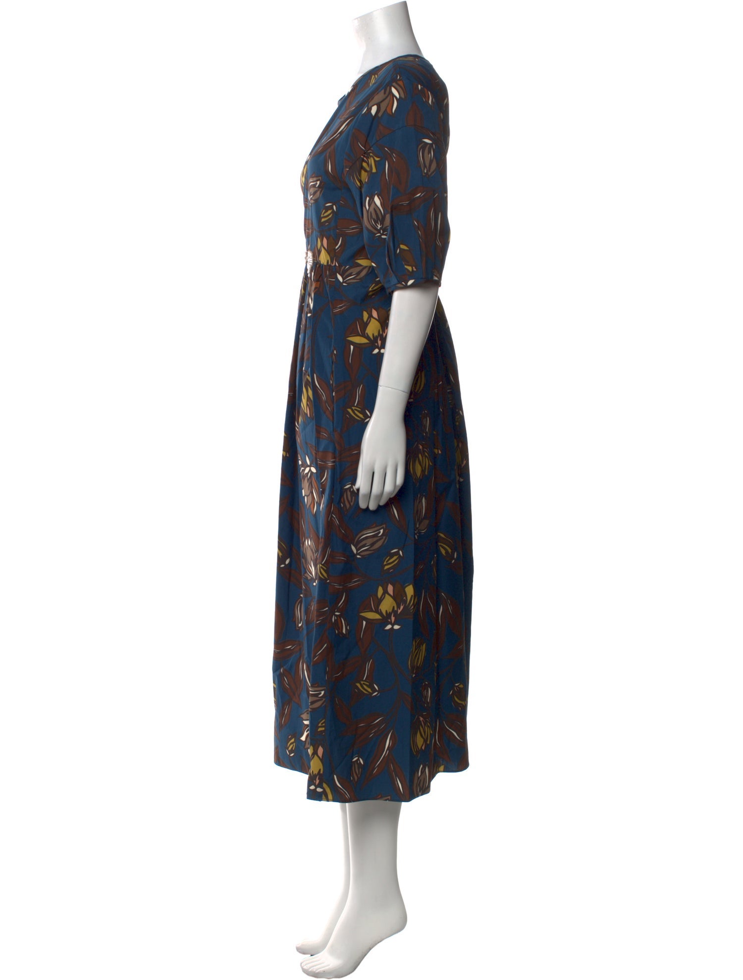 'S Max Mara Floral Print Long Dress