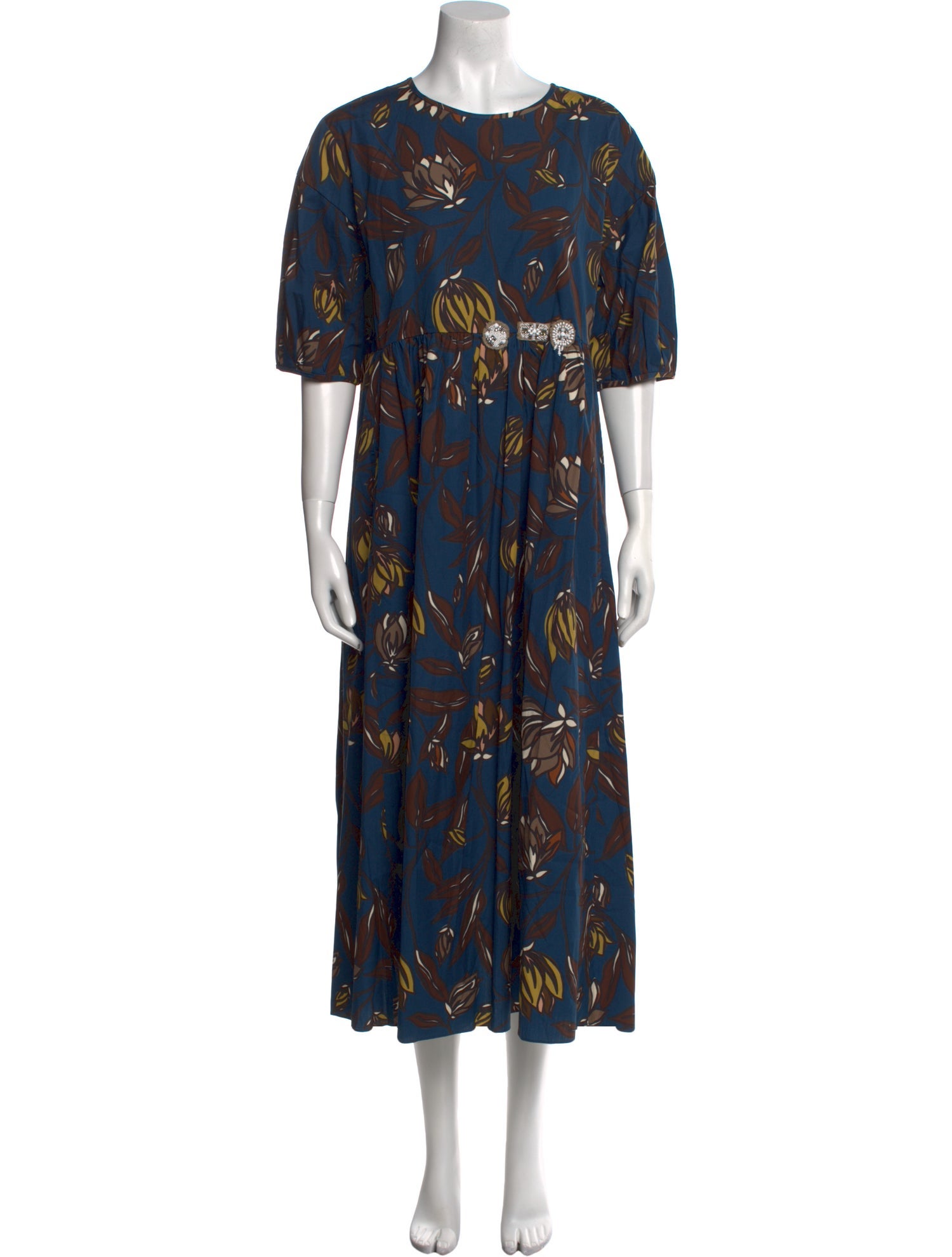 'S Max Mara Floral Print Long Dress