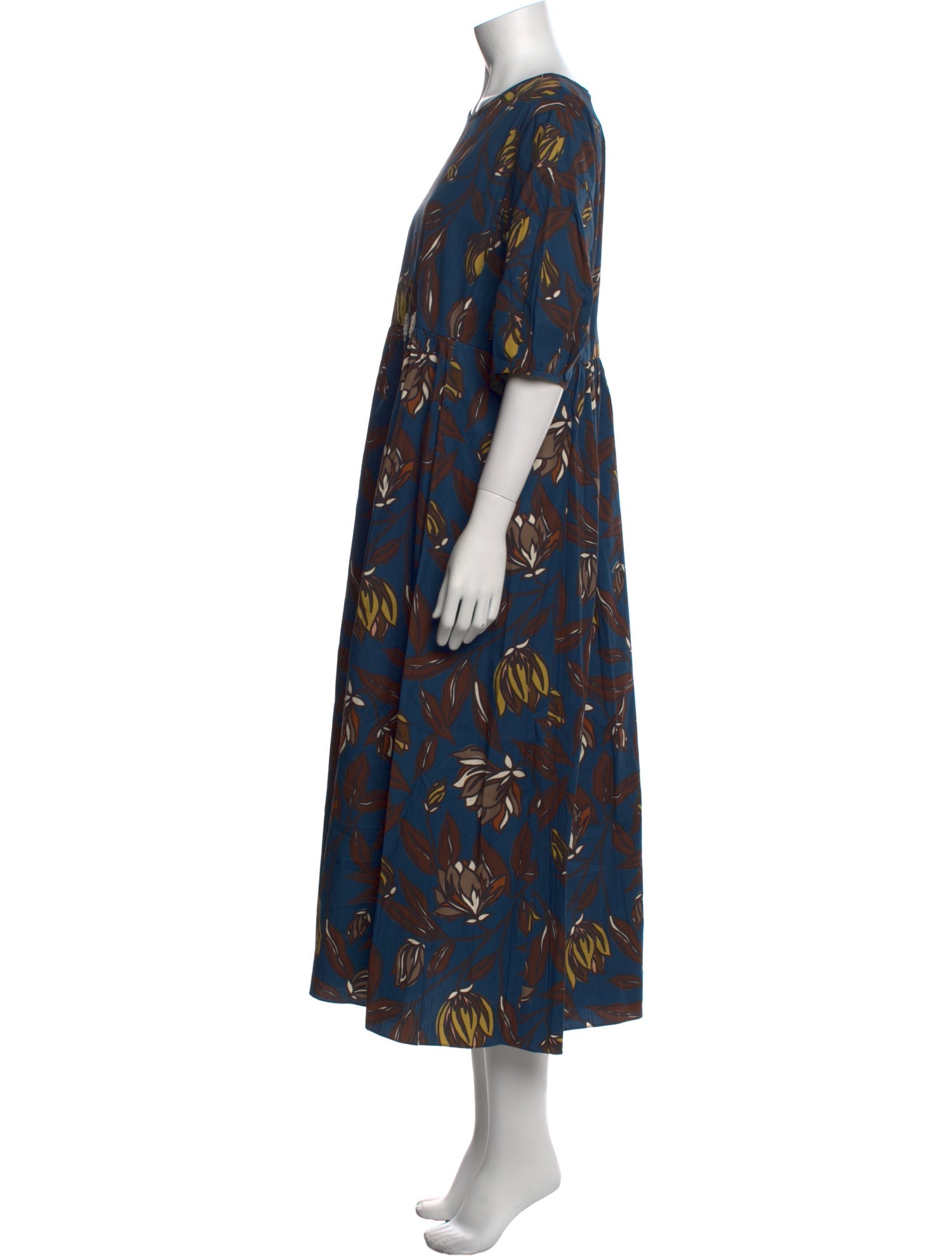 'S Max Mara Floral Print Long Dress
