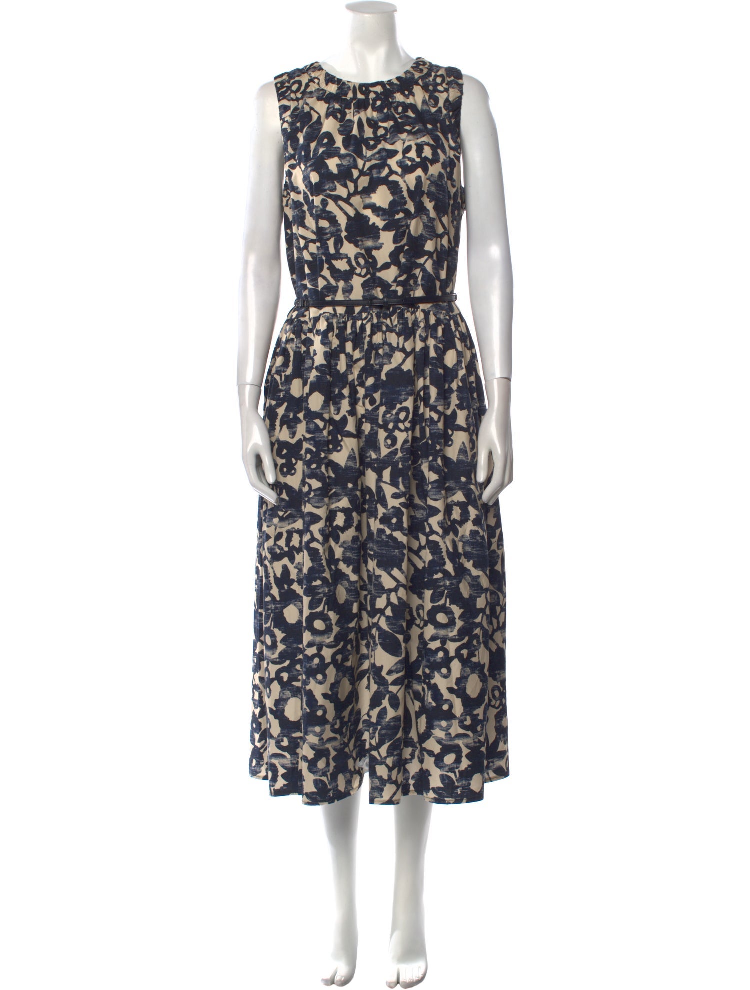 'S Max Mara Floral Print Midi Length Dress