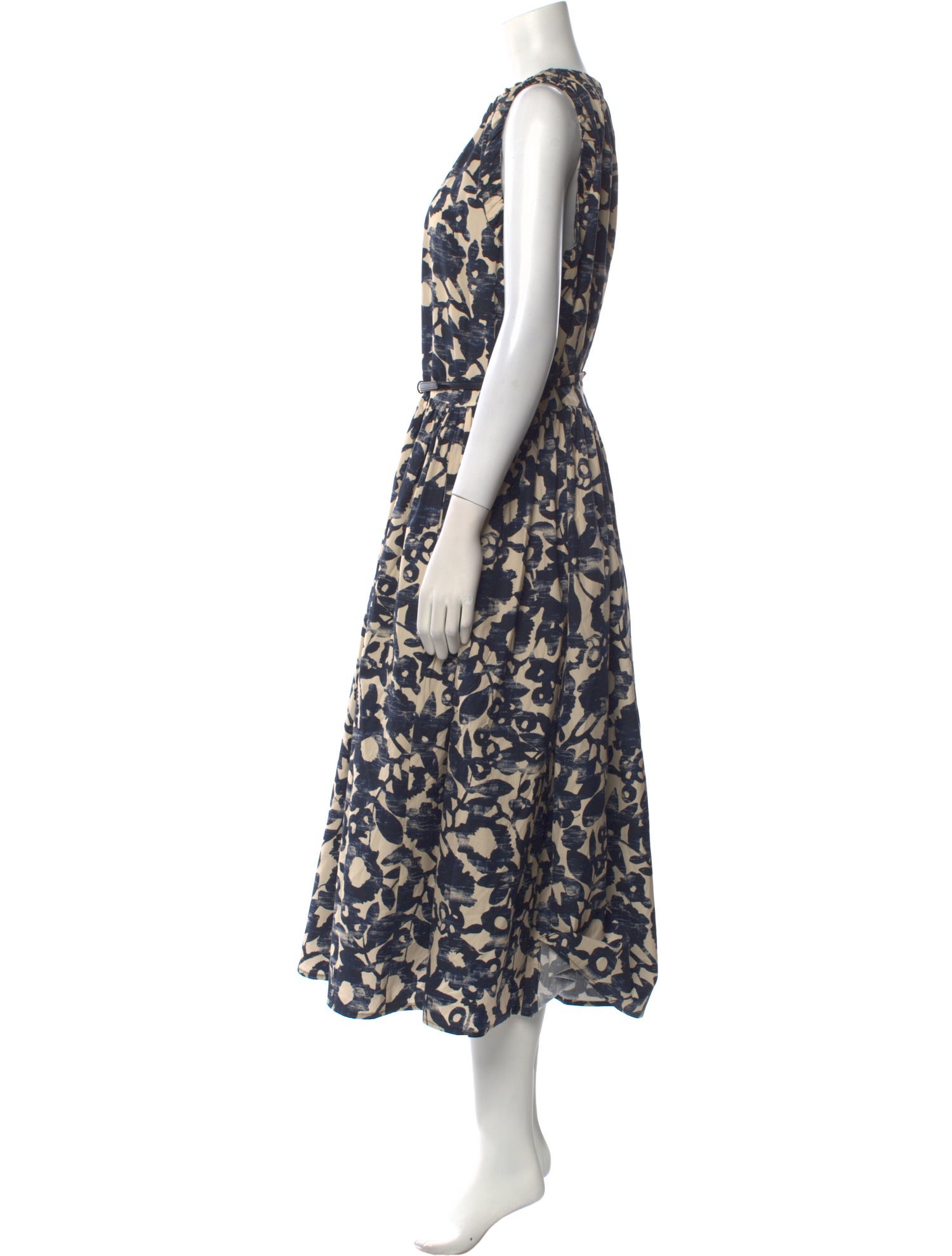 'S Max Mara Floral Print Midi Length Dress