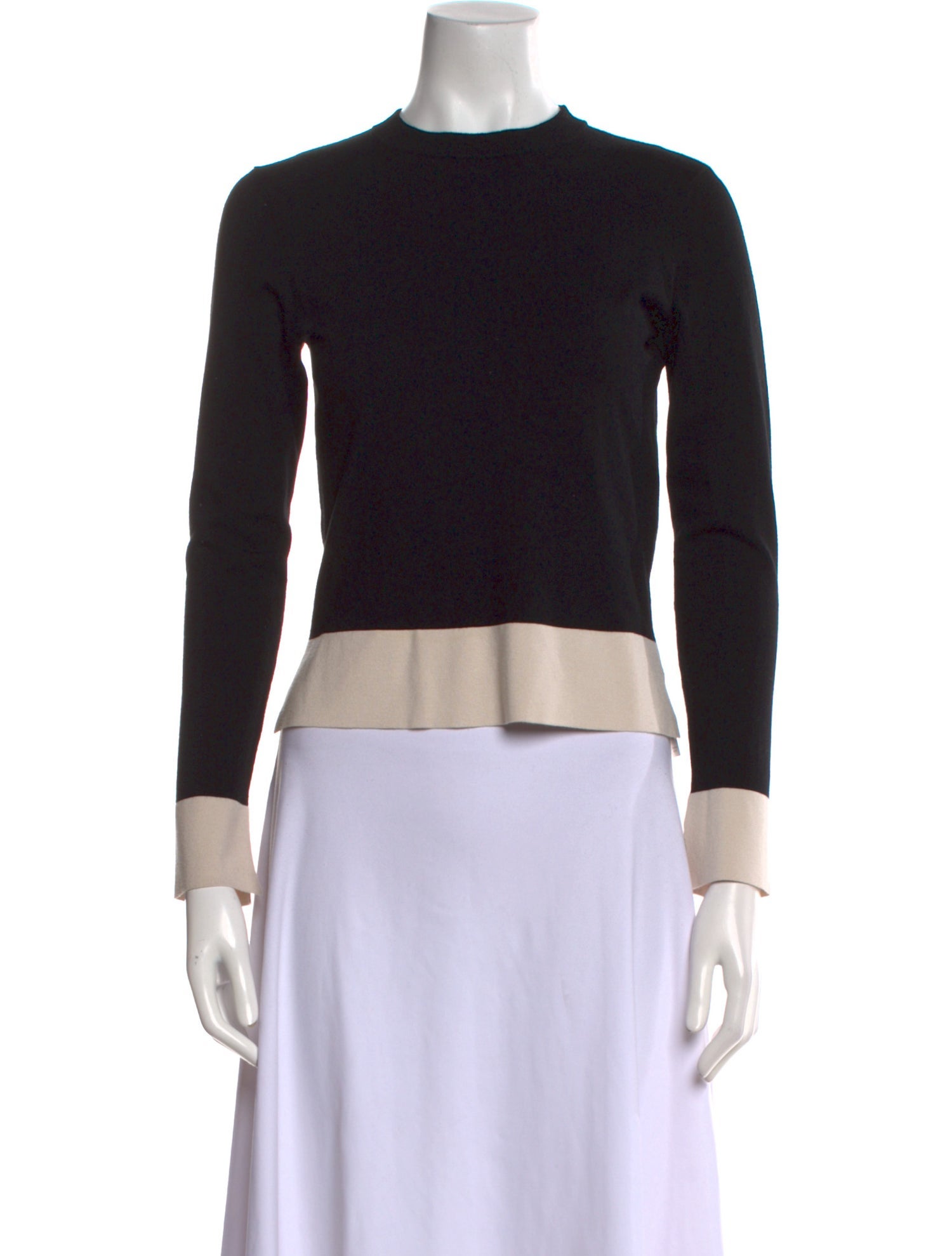 'S Max Mara Colorblock Pattern Mock Neck Top