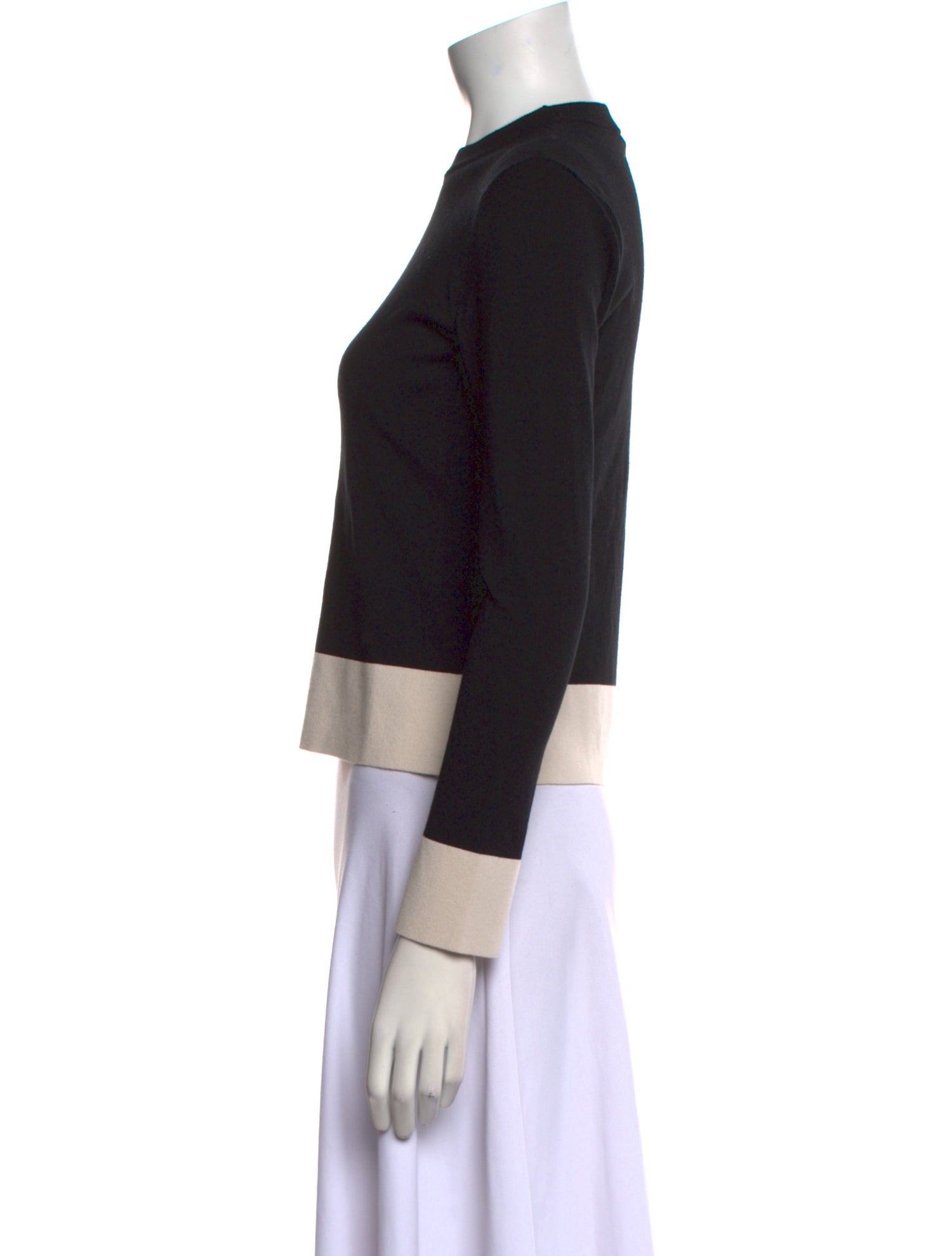 'S Max Mara Colorblock Pattern Mock Neck Top