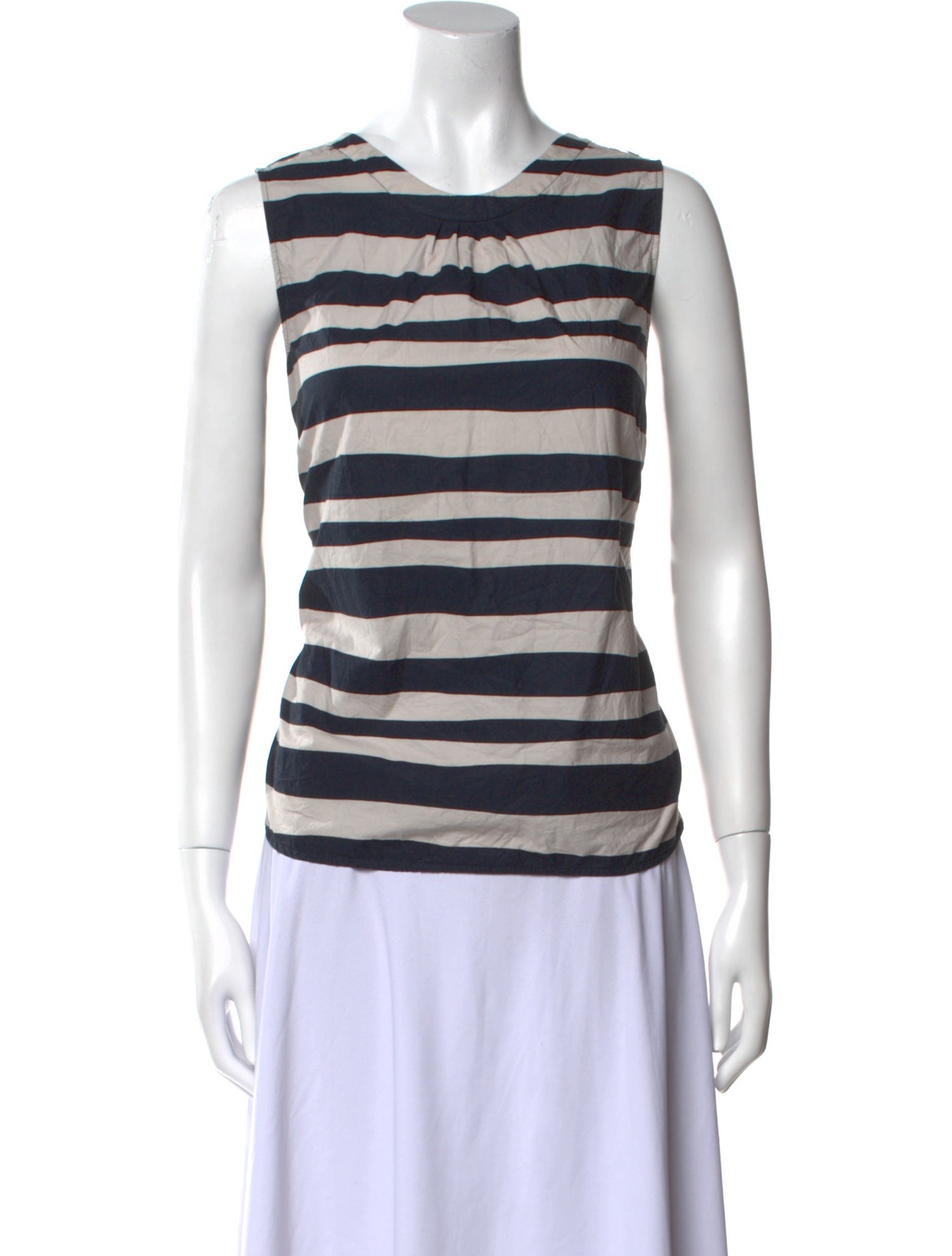 'S Max Mara Striped Scoop Neck Top