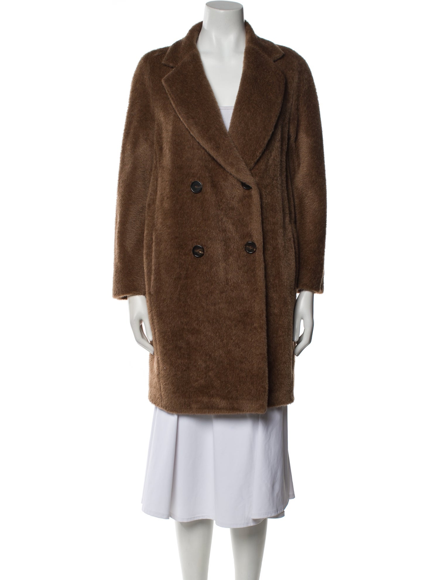 'S Max Mara Alpaca Faux Fur Coat