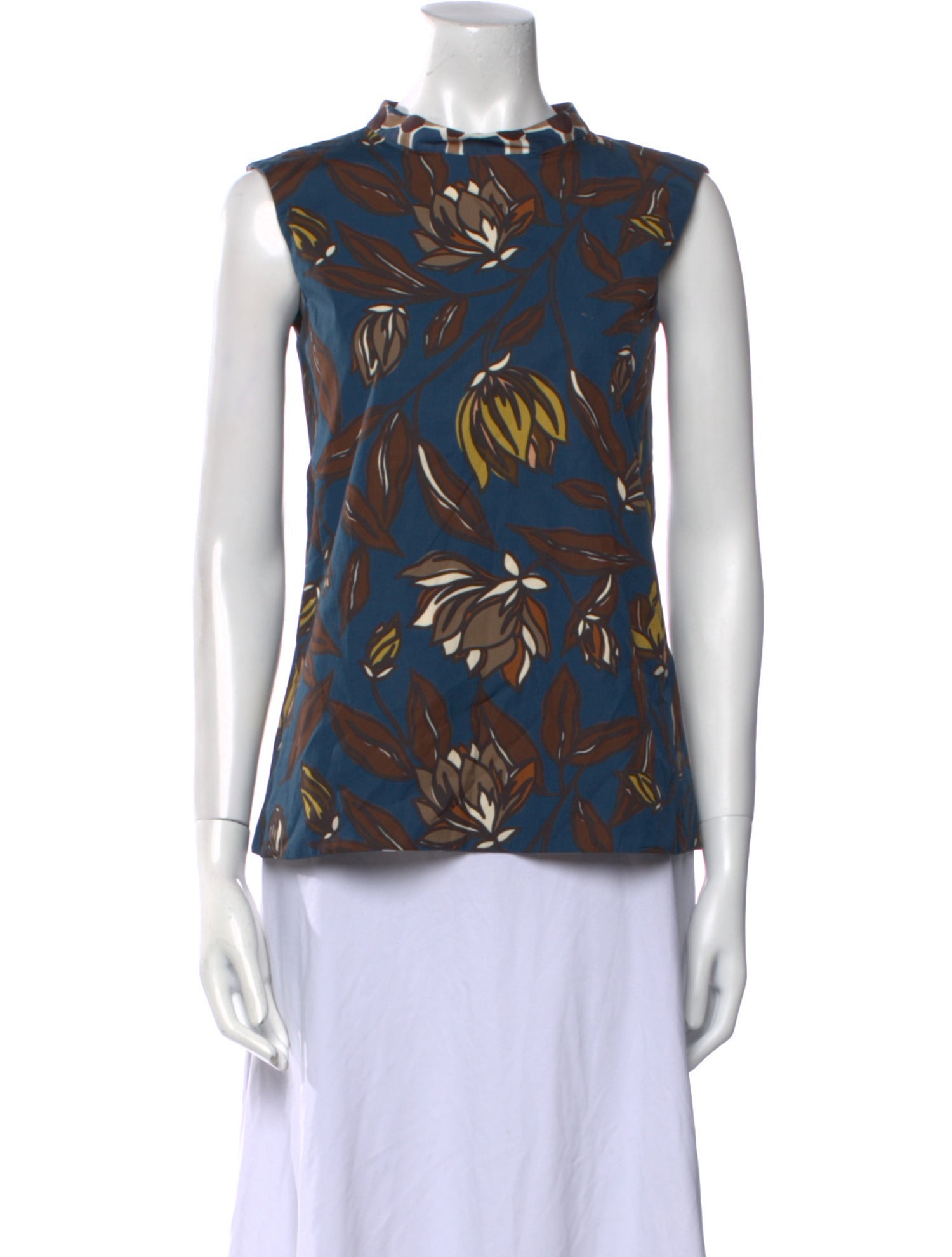 'S Max Mara Printed Mock Neck Top