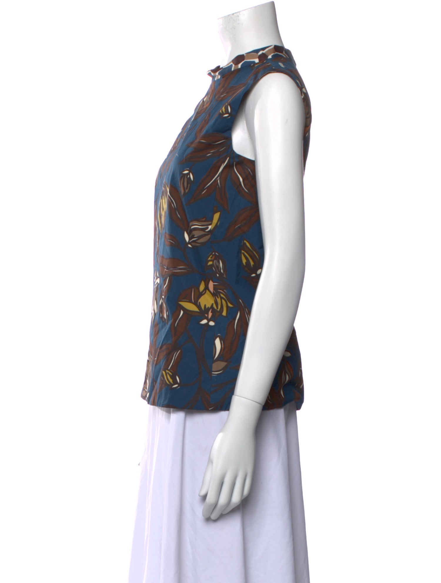 'S Max Mara Printed Mock Neck Top