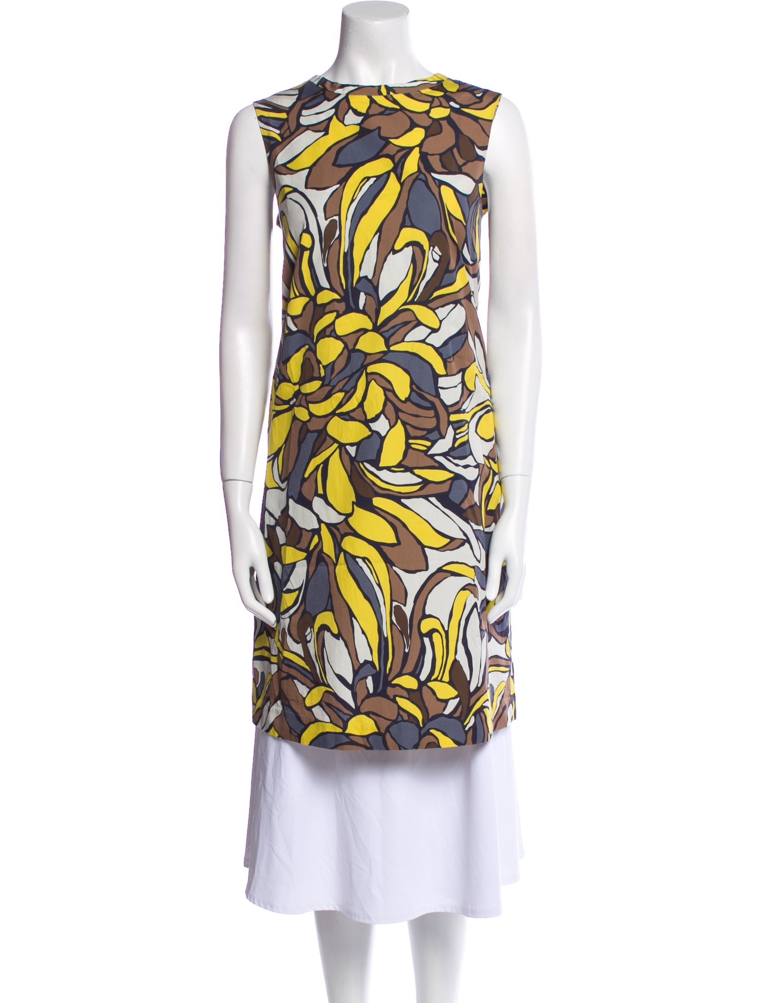 'S Max Mara Printed Bateau Neckline Tunic