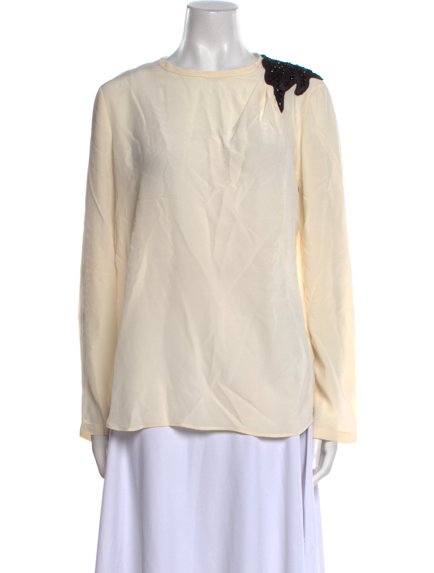 'S Max Mara Crew Neck Long Sleeve Blouse
