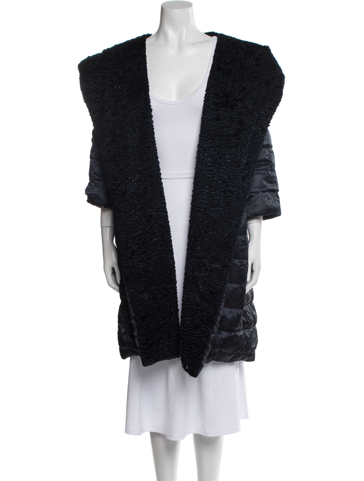 'S Max Mara Virgin Wool Faux Fur Coat