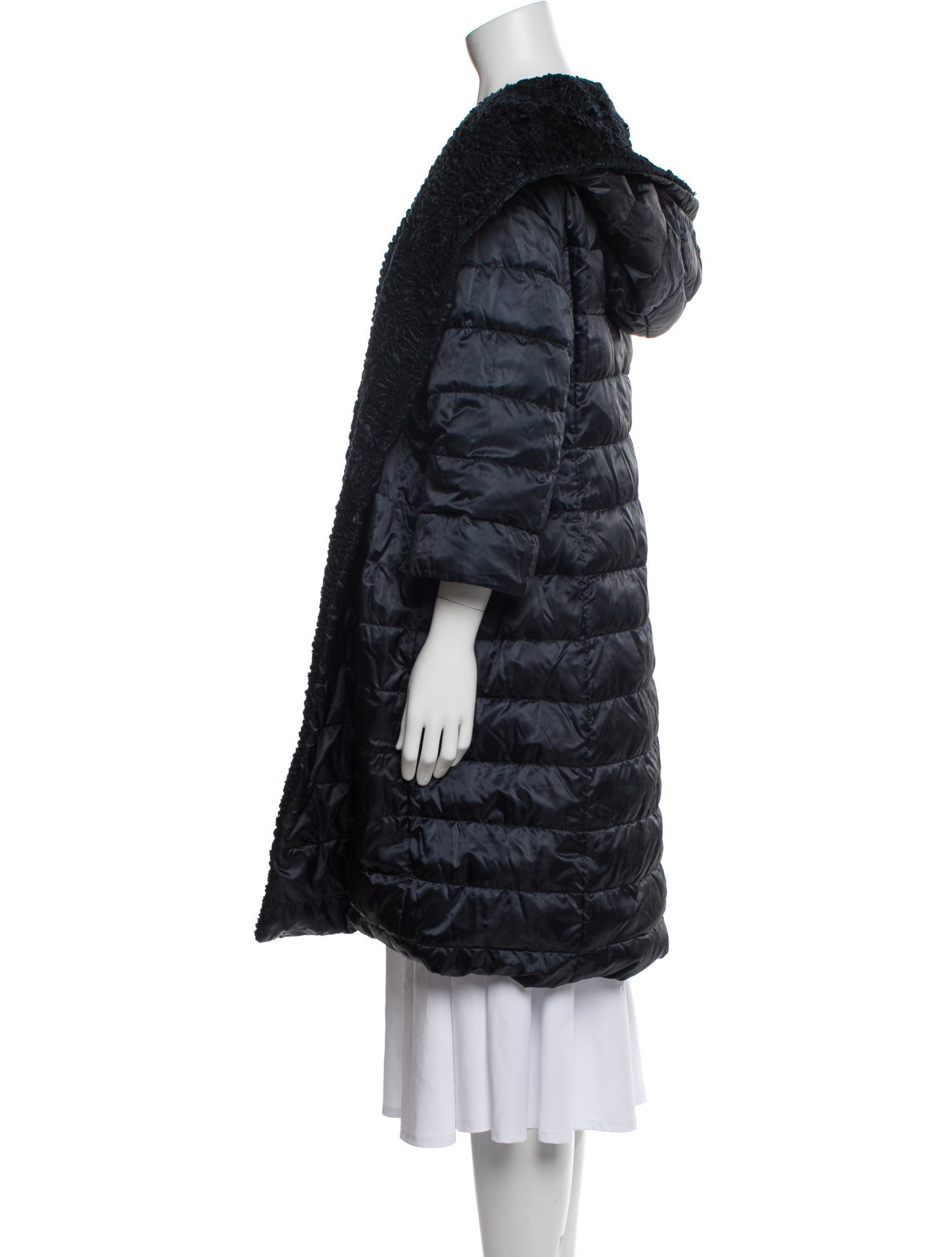 'S Max Mara Virgin Wool Faux Fur Coat