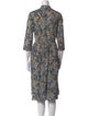 'S Max Mara Printed Midi Length Dress
