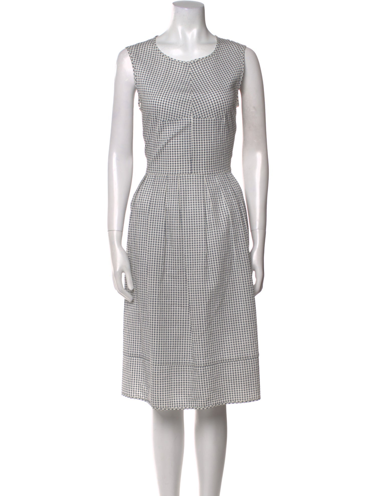 'S Max Mara Plaid Print Midi Length Dress