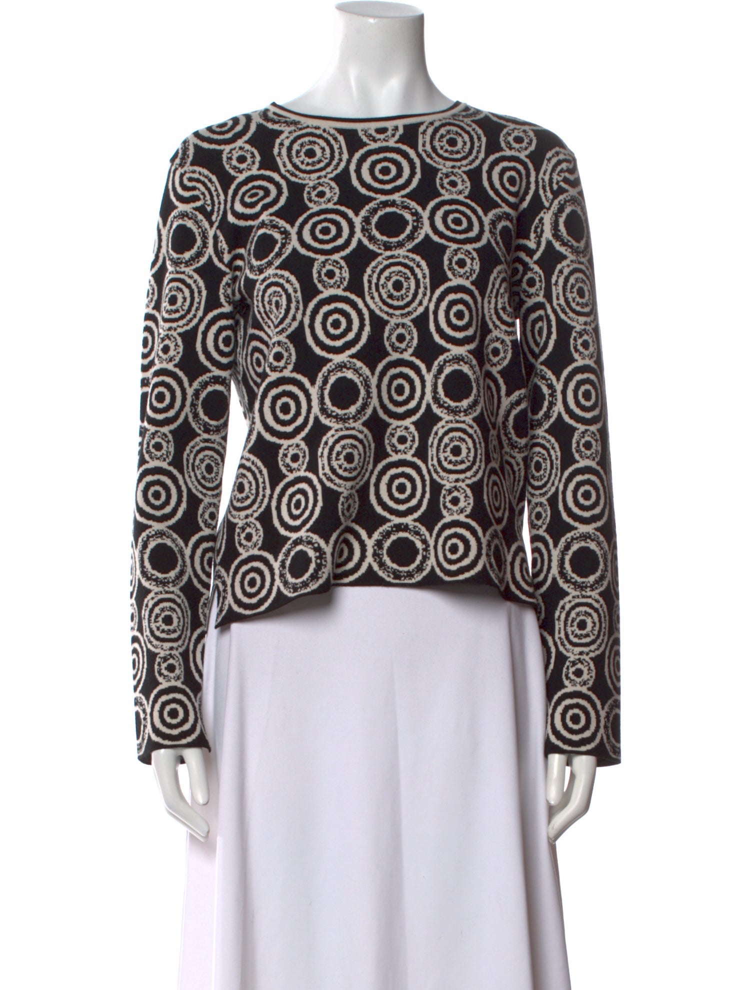 'S Max Mara Printed Scoop Neck Sweater