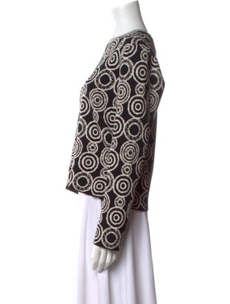 'S Max Mara Printed Scoop Neck Sweater