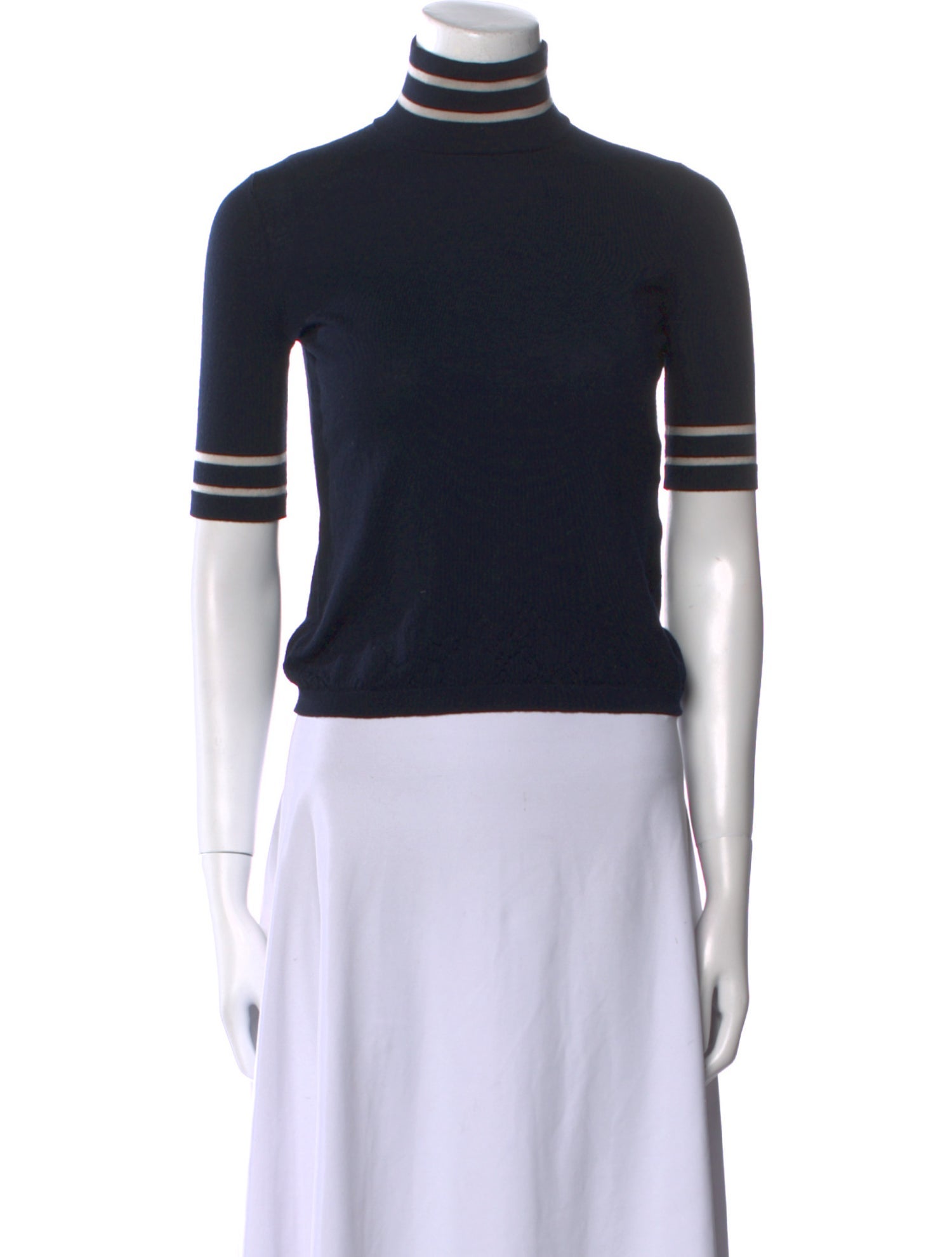 'S Max Mara Virgin Wool Turtleneck Crop Top